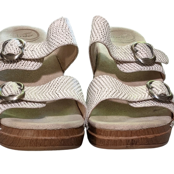 Dansko Sophie platform slip on adjustable buckle open toad wedge size 41/10.5-11 - Picture 3 of 11